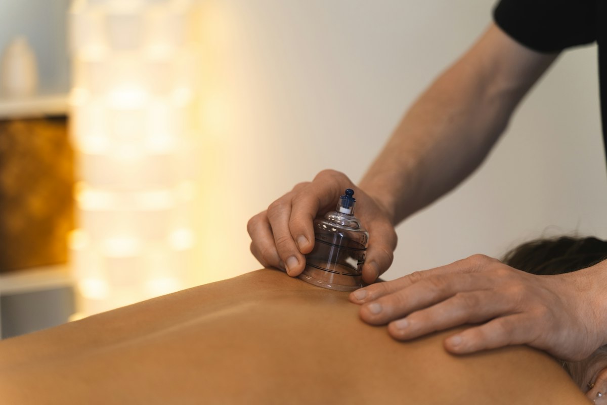 Cupping therapy in warm light